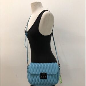 Badgley Mischka Blue Quilted Crossbody Bag